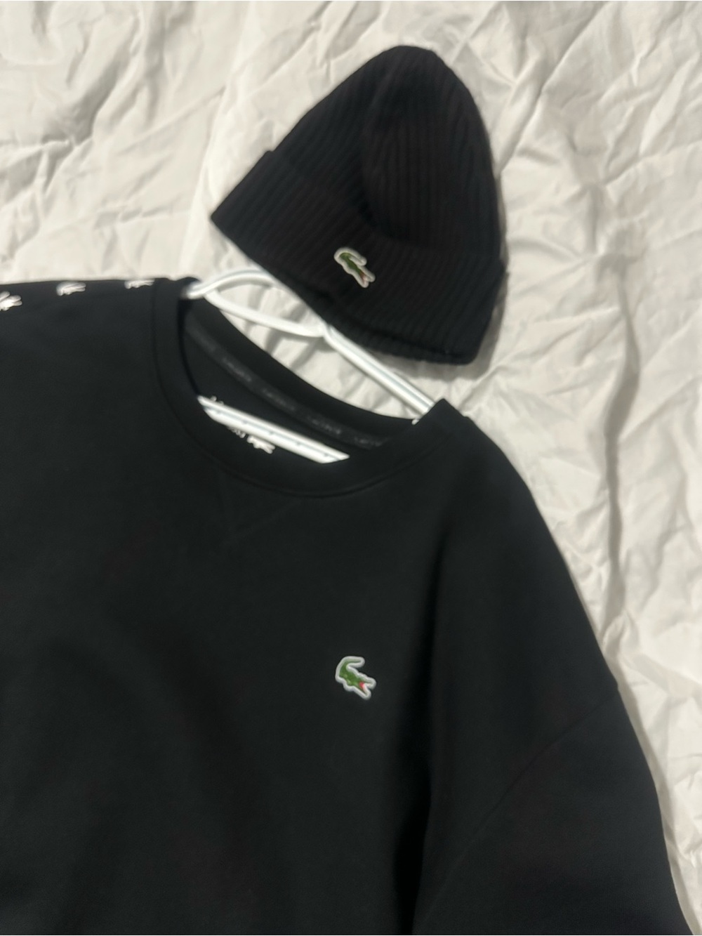 Lacoste Men's Black Logo Crewneck Sweater